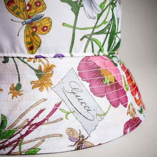 Printed silk twill bucket hat 875751 3HBMK 9000 GUCCI 