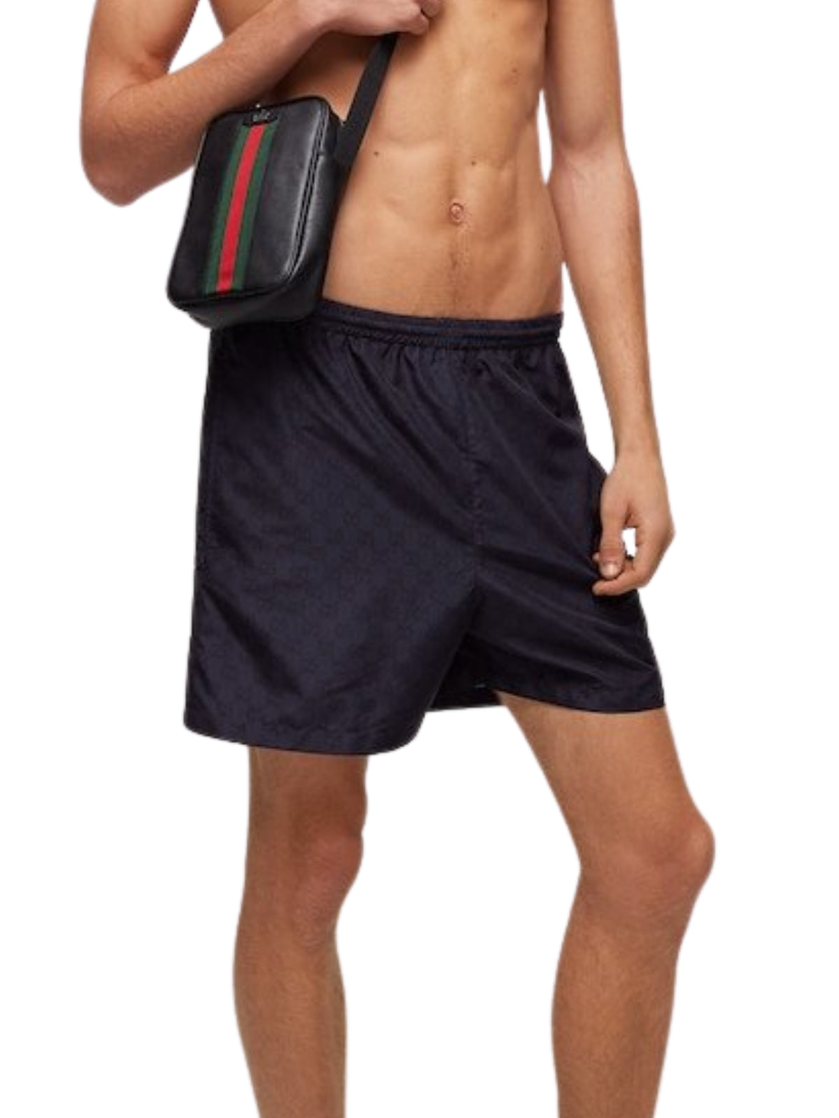 Printed polyester poplin swim shorts A003M7 XHALN 4019 GUCCI 