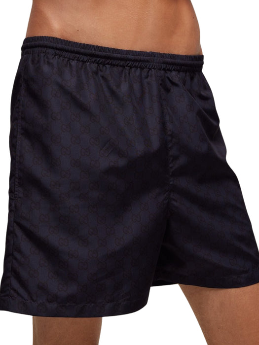 Printed polyester poplin swim shorts A003M7 XHALN 4019 GUCCI 
