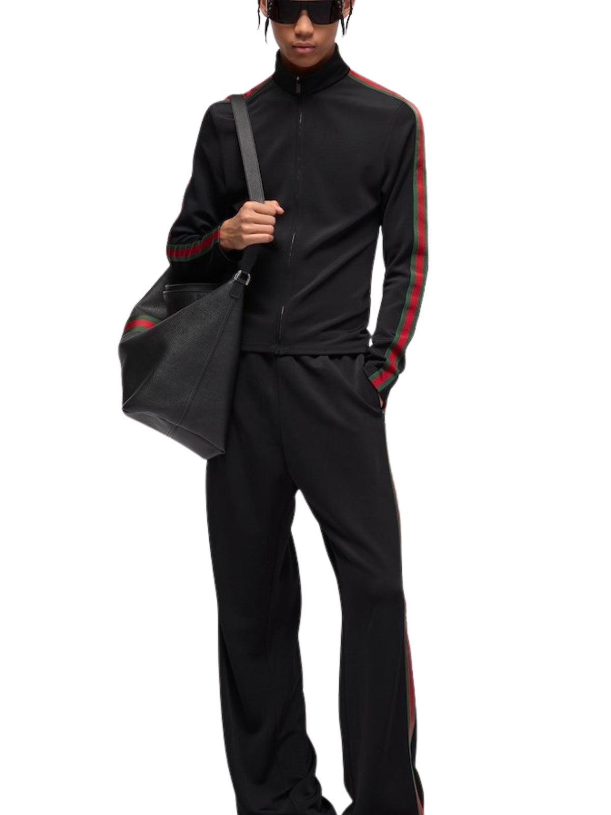 Viscose jersey zip jacket with Web A004E2 XJHZO 1000 GUCCI 