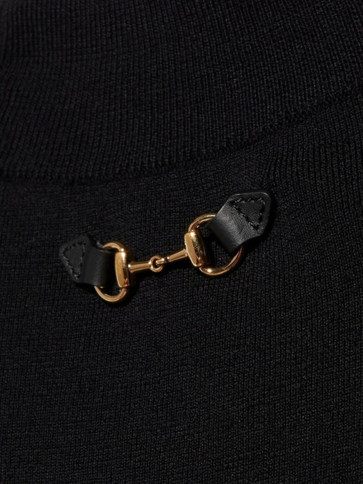 Fine rib knit wool dress with Horsebit A0064Y XKFS21043 GUCCI 