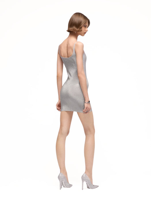 Stretch nylon jersey dress with crystals A006F8 XJH7F1121 GUCCI 