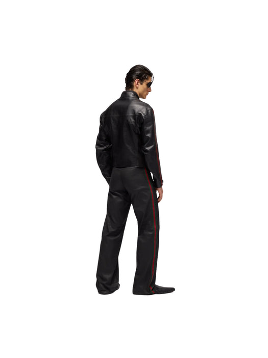 Coated cotton twill denim pants with Web<BR/> A006GG XDDH3 1000 GUCCI 