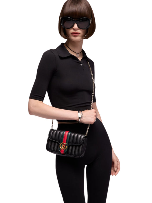 Jetset GG Marmont small shoulder bag<BR/> A006X1 AAG8N 1068 GUCCI 