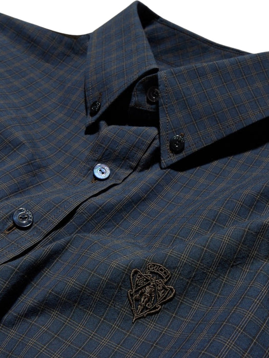 Cropped checked cotton poplin shirt A007UX ZAVS04069 GUCCI 