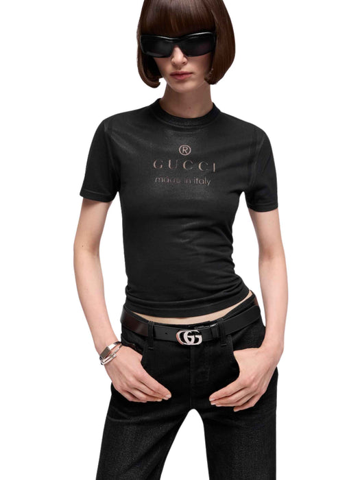 Technical cotton jersey T-shirt with print<BR/> A009A5 XJH6N1152 GUCCI 