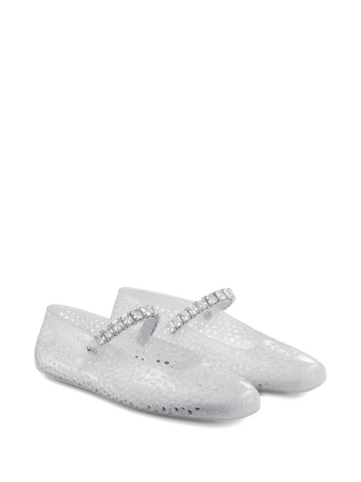 Clear Jelly Ballerina Flats THE JELLY NTXCLEAR/SILVER MIX/CRYSTAL JIMMY CHOO 