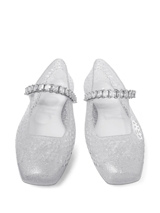 Clear Jelly Ballerina Flats THE JELLY NTXCLEAR/SILVER MIX/CRYSTAL JIMMY CHOO 