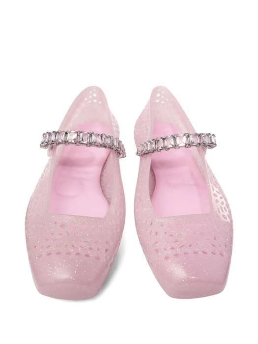 Cotton Candy Jelly Ballerina Flats THE JELLY NTXCOTTON CANDY/SILVER MIX/COTTON JIMMY CHOO 