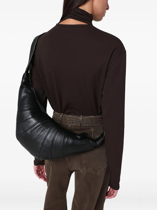 Medium Croissant leather shoulder bag BG0001 LL095BLACK BK999 LEMAIRE 