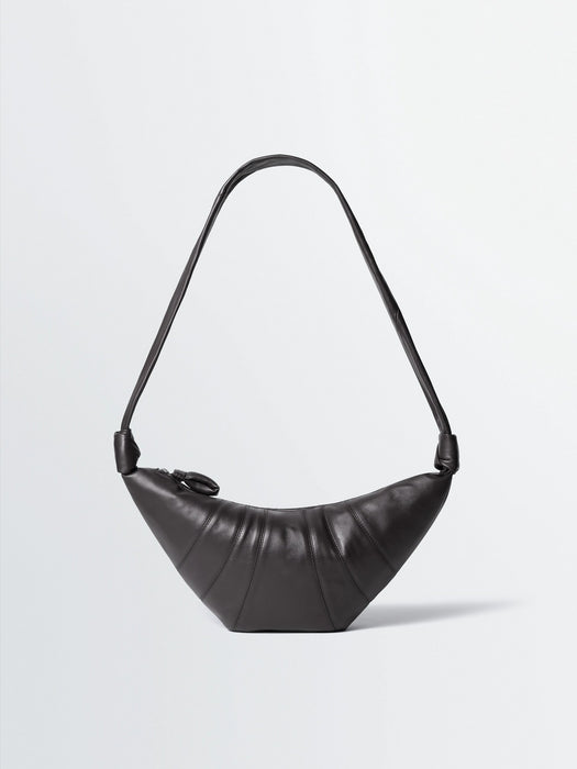 Medium croissant bag in leather BG0001 LL095DARK CHOCOLATE BR490 LEMAIRE 
