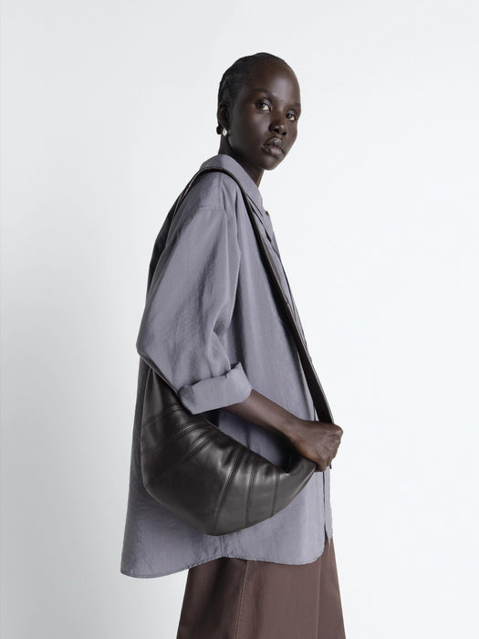 Medium croissant bag in leather BG0001 LL095DARK CHOCOLATE BR490 LEMAIRE 