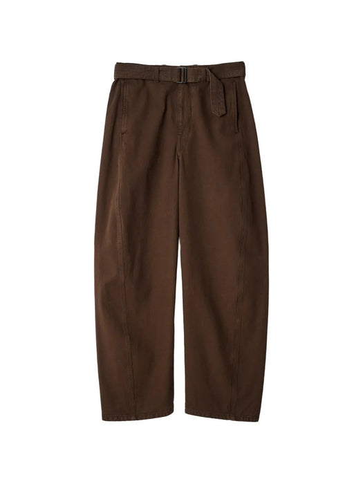 Twisted belted pants in dyed heavy broken twill PA326 LD1077RISTRETTO BR512 LEMAIRE 