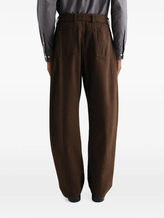 Twisted belted pants in dyed heavy broken twill PA326 LD1077RISTRETTO BR512 LEMAIRE 