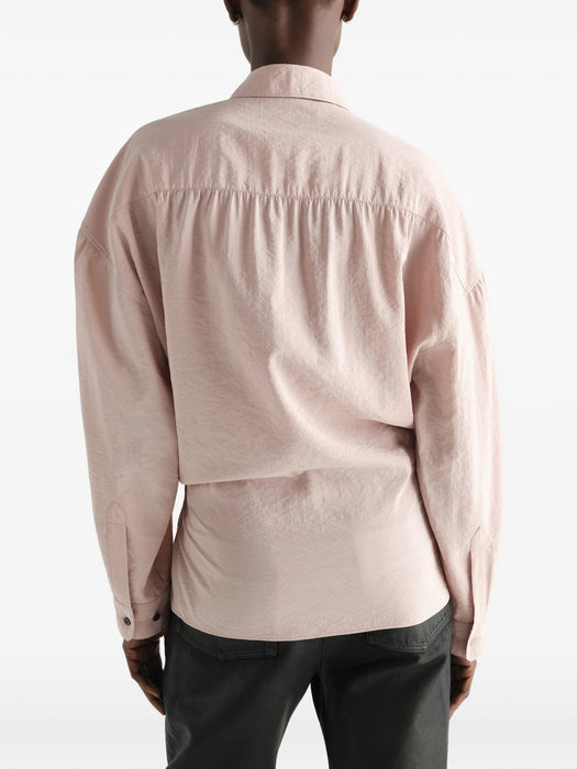 Straight collar Twisted shirt in dry silk SH1141 LF1308ORCHID PK003 LEMAIRE 