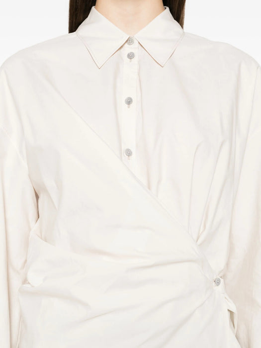 Straight-collar twisted shirt SH1141 LF1500LIGHT CREAM WH048 LEMAIRE 