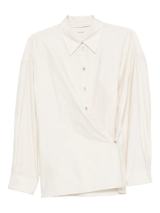 Straight-collar twisted shirt SH1141 LF1500LIGHT CREAM WH048 LEMAIRE 