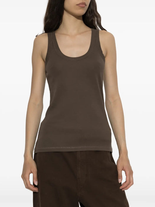 Ribbed-knit scoop-neck tank top TS0001 LJ1016CAROB BR516 LEMAIRE 