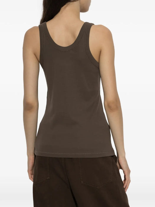 Ribbed-knit scoop-neck tank top TS0001 LJ1016CAROB BR516 LEMAIRE 