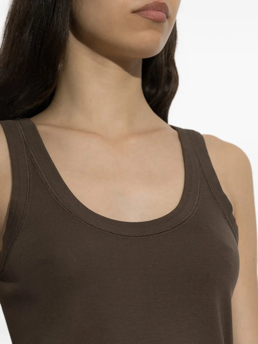 Ribbed-knit scoop-neck tank top TS0001 LJ1016CAROB BR516 LEMAIRE 
