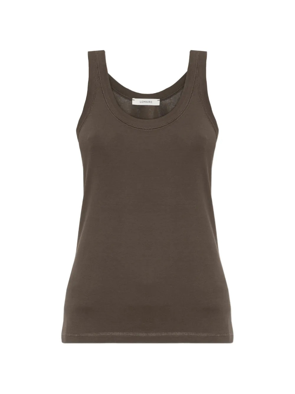 Ribbed-knit scoop-neck tank top TS0001 LJ1016CAROB BR516 LEMAIRE 