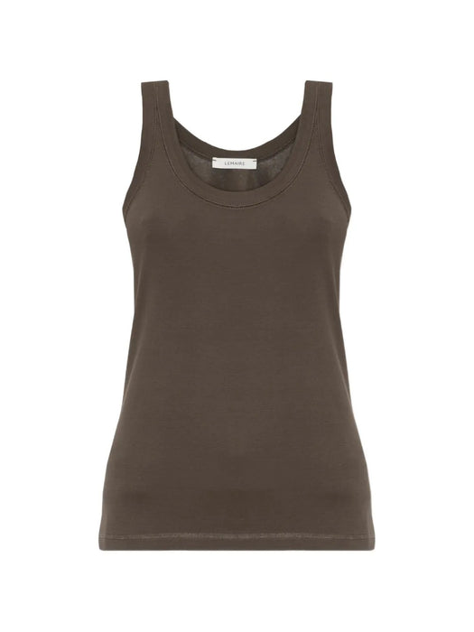 Ribbed-knit scoop-neck tank top TS0001 LJ1016CAROB BR516 LEMAIRE 