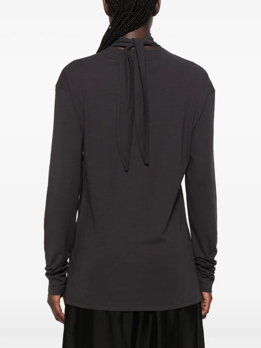 Tie-fastening T-shirt TS0049 LJ1025 BASALT GY006 LEMAIRE 