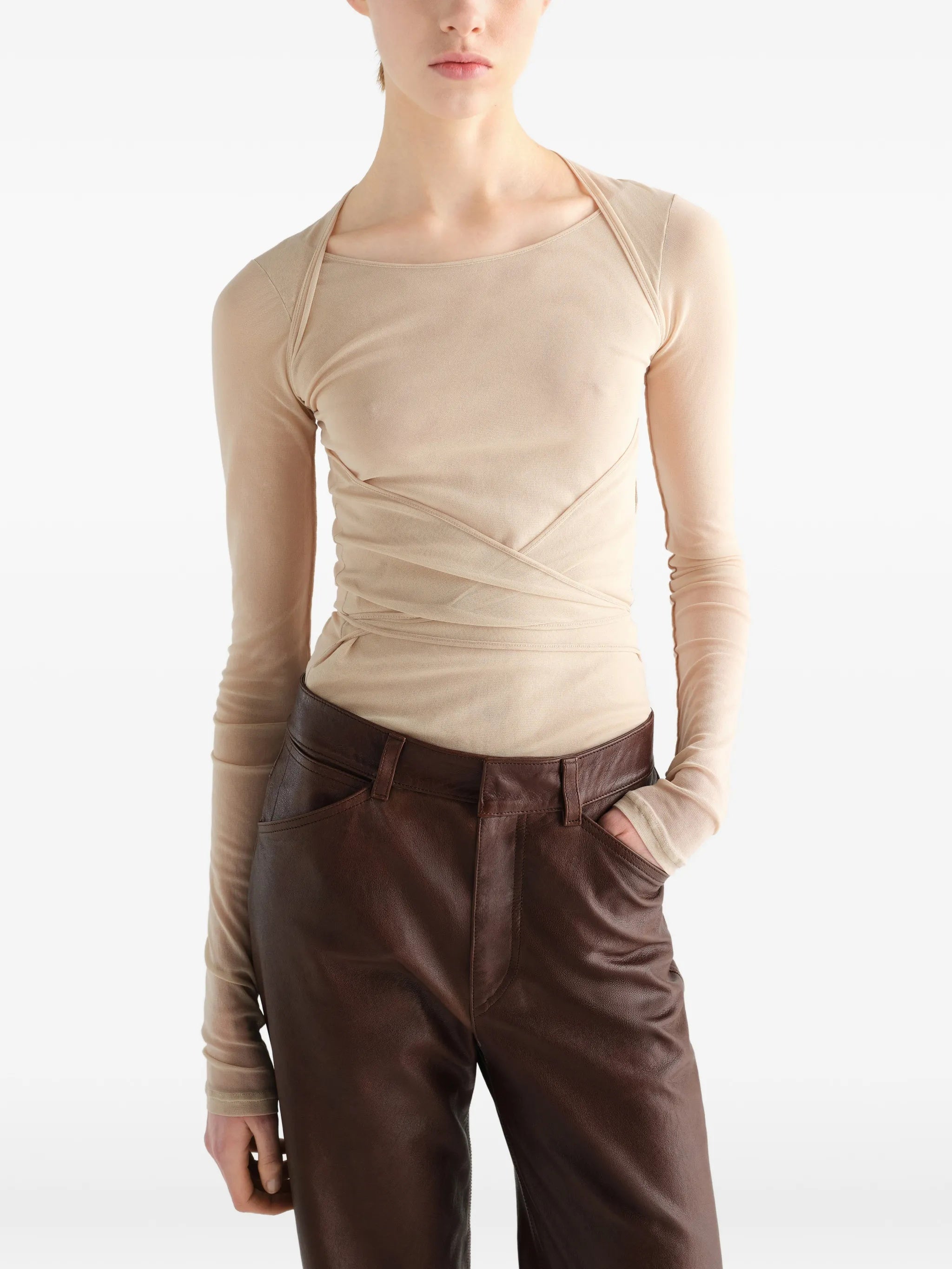 Ballerina Wrap top TS0052 LJ1070POWDER RE311 LEMAIRE 