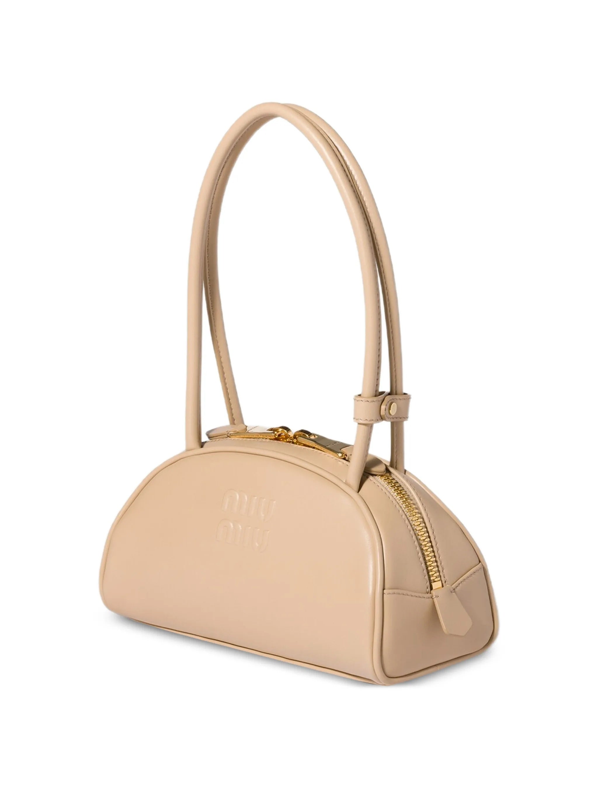 Beau embossed-logo leather shoulder bag 5BB192 V OOO 2CRWF0036 MIU MIU 