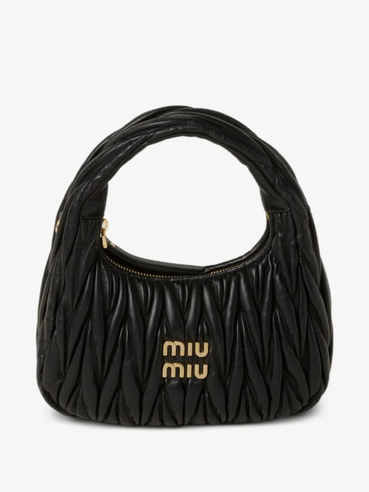 Wander hobo bag in quilted nappa leather 5BC125 VOOY AN88F0002 MIU MIU 