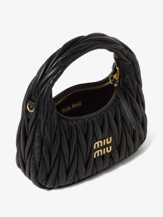 Wander hobo bag in quilted nappa leather 5BC125 VOOY AN88F0002 MIU MIU 