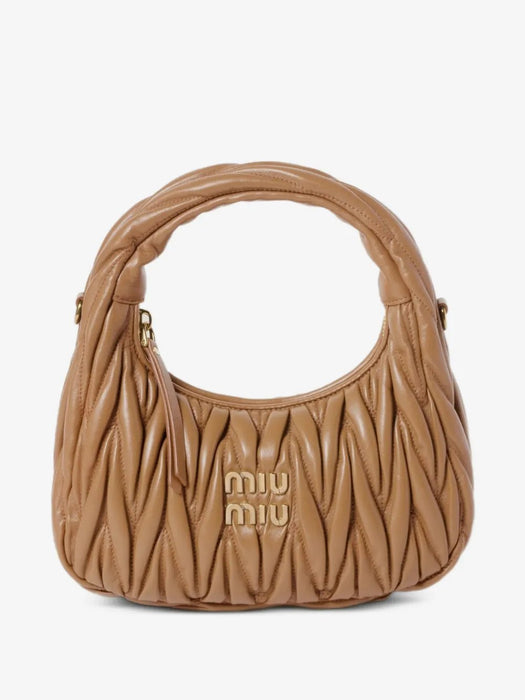 Wander matelassé nappa leather hobo bag 5BC125 VOOY AN88F098L MIU MIU 