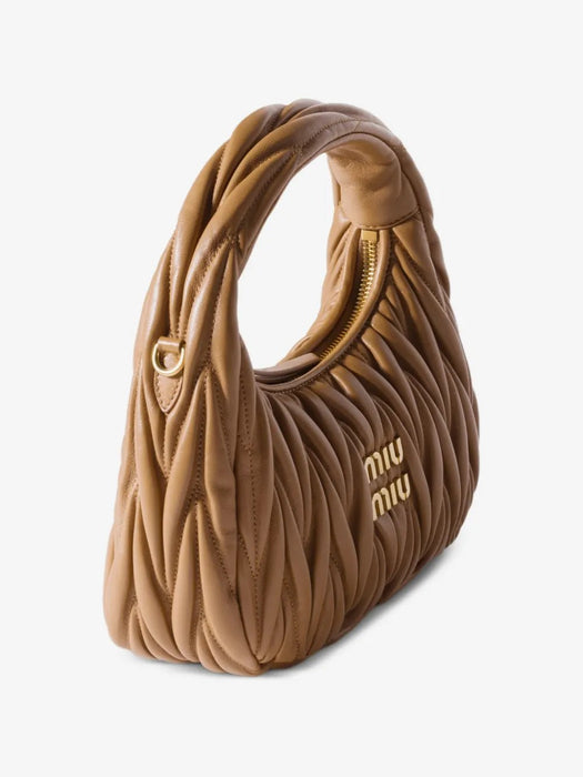 Wander matelassé nappa leather hobo bag 5BC125 VOOY AN88F098L MIU MIU 