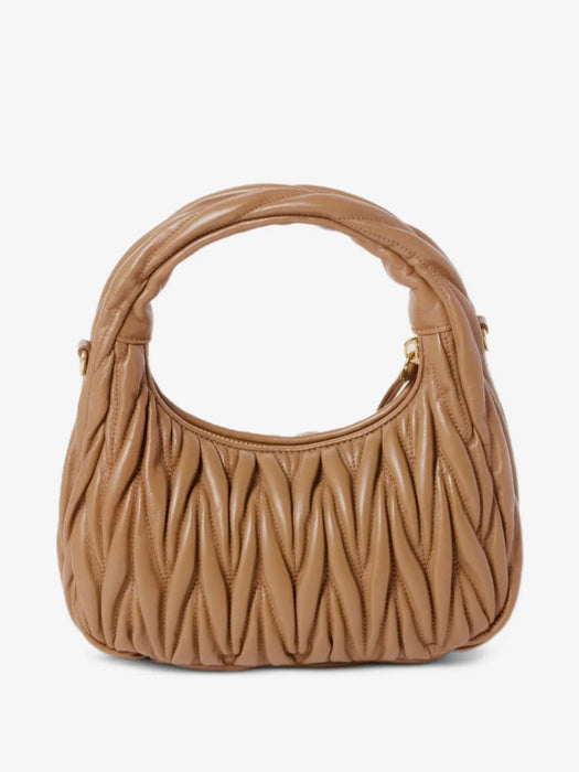 Wander matelassé nappa leather hobo bag 5BC125 VOOY AN88F098L MIU MIU 