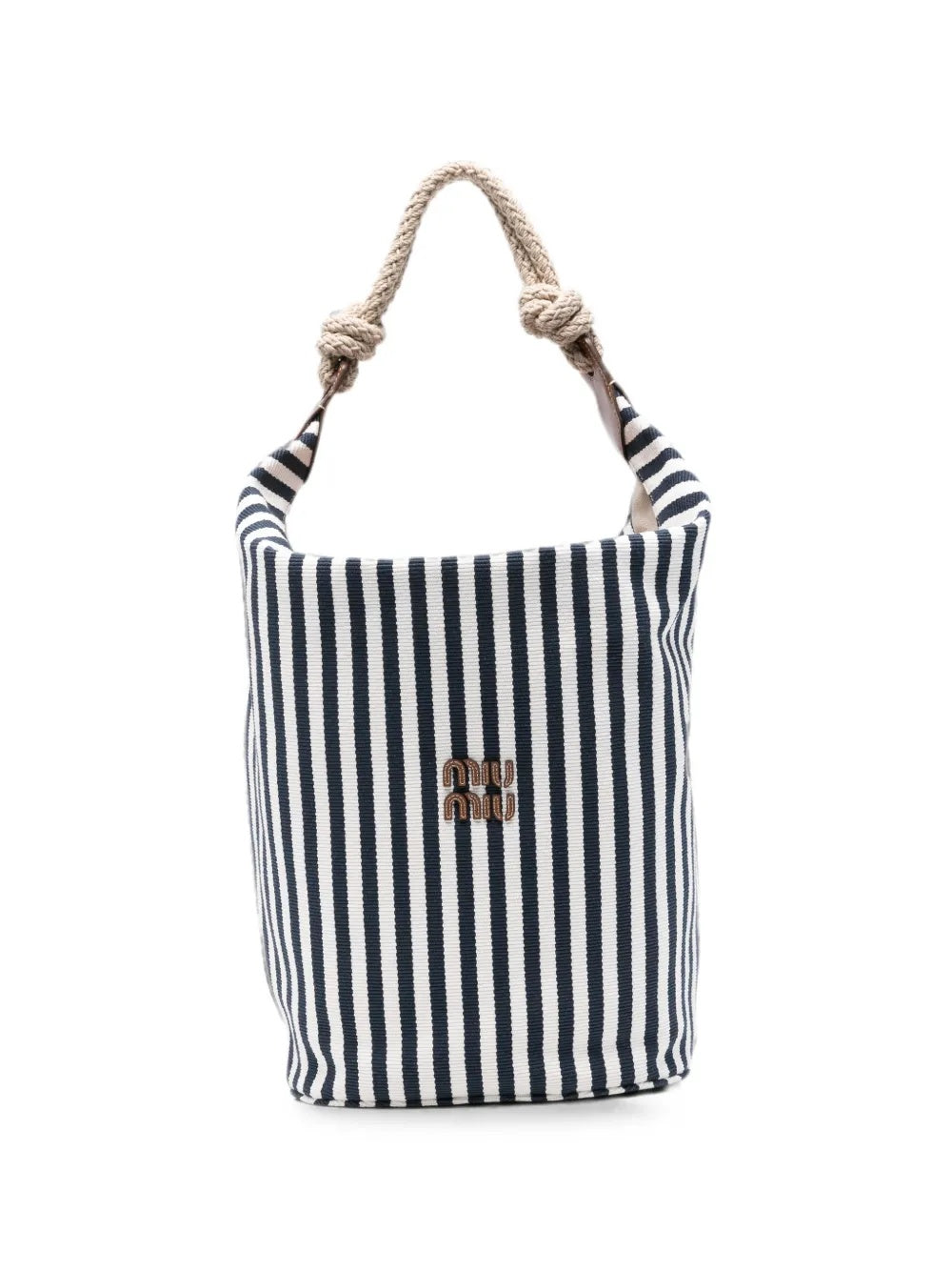 Striped rope-handle shoulder bag 5BE107 V ILO 2I0GF0B9P MIU MIU 