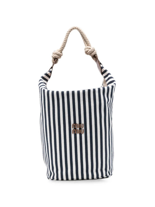 Striped rope-handle shoulder bag 5BE107 V ILO 2I0GF0B9P MIU MIU 