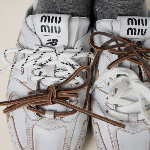 New Balance X Miu Miu 530 SL deco calf leather mules 5E333E F005 3G48F0009 MIU MIU 