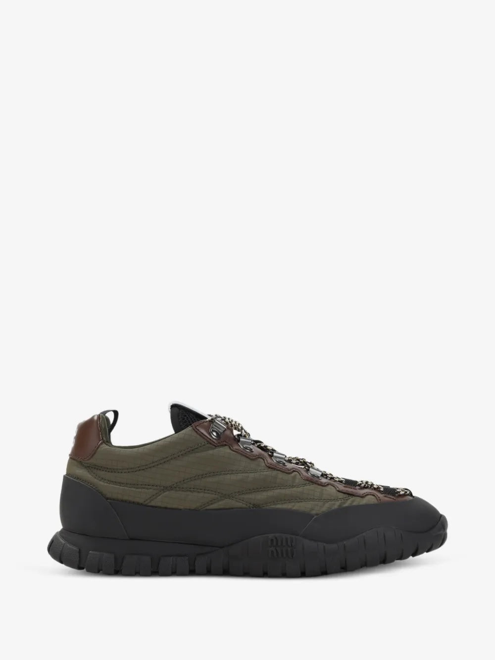 Technical fabric and leather sneakers 5E760E F 005 FKSF0161 MIU MIU 