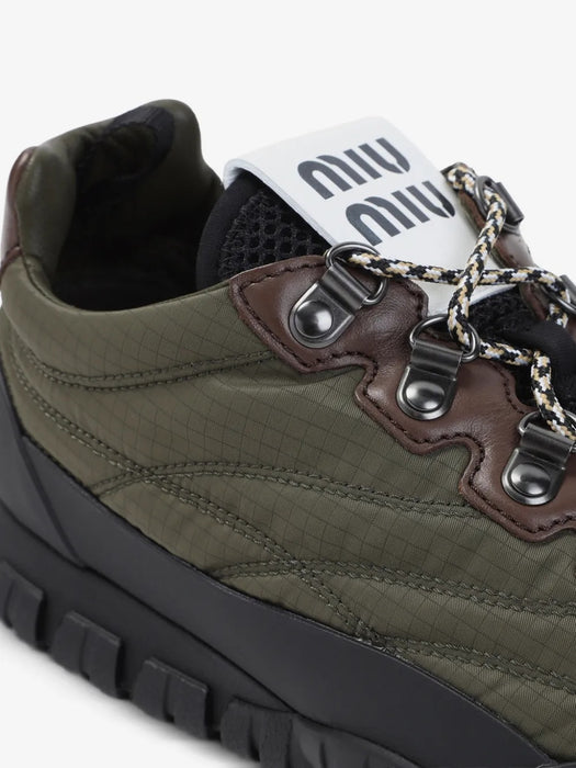 Technical fabric and leather sneakers 5E760E F 005 FKSF0161 MIU MIU 