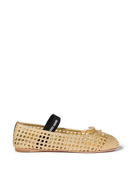 Woven mordoré nappa leather ballerinas 5F381E F 005 3ZMIF0522 MIU MIU 