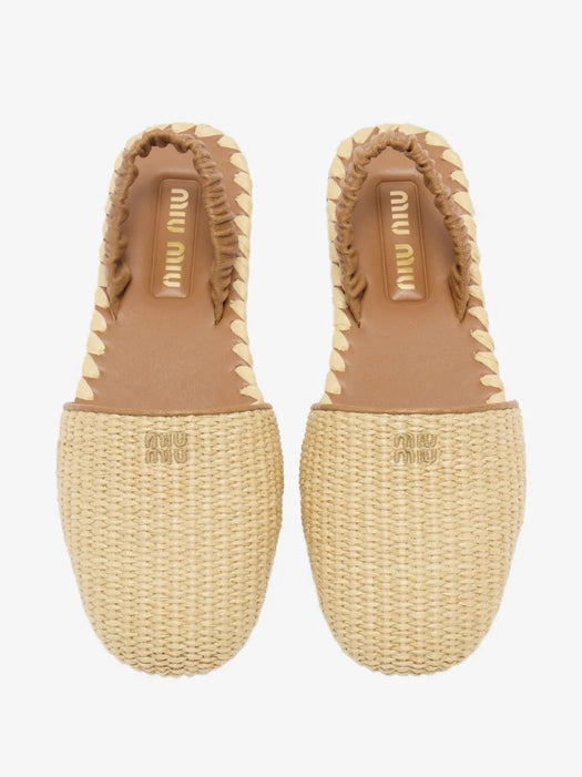 Woven slingback sandals 5F713E F 005 3LOMF0018 MIU MIU 
