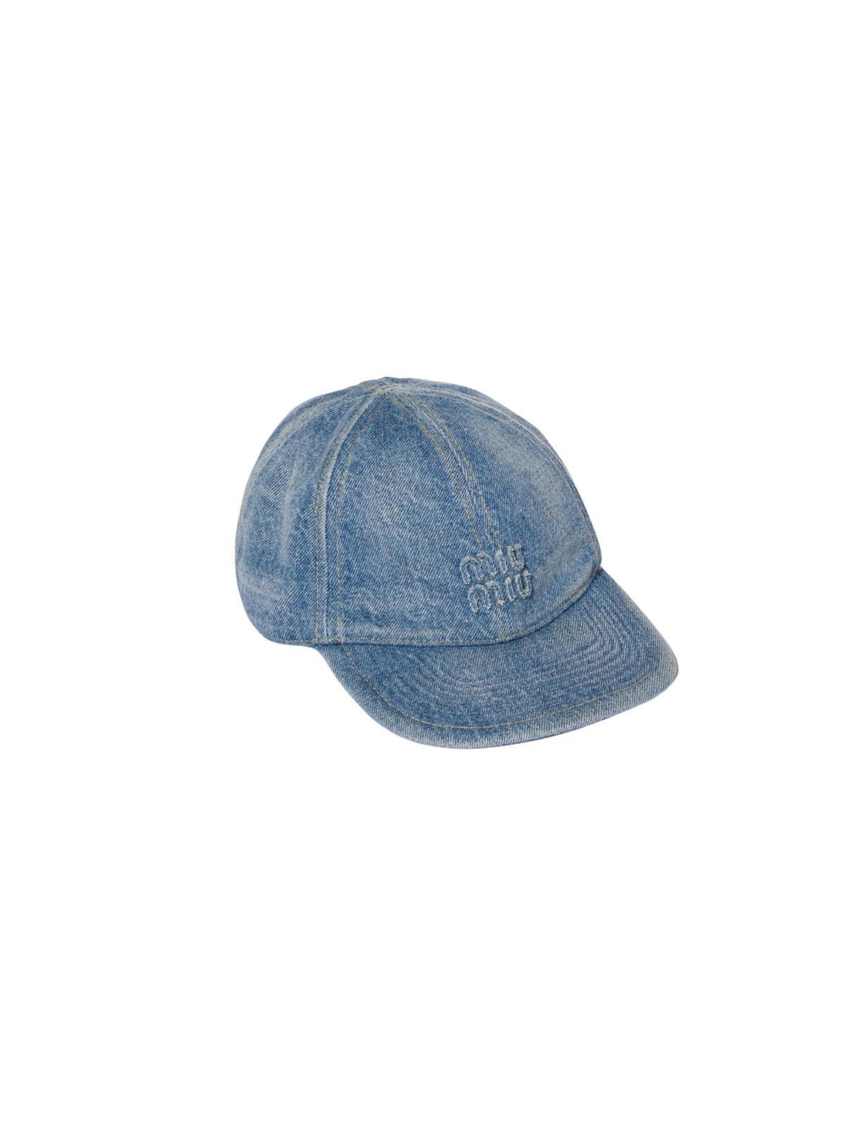 Washed denim baseball cap<BR/><BR/> 5HC370 2G9UF0013 MIU MIU 