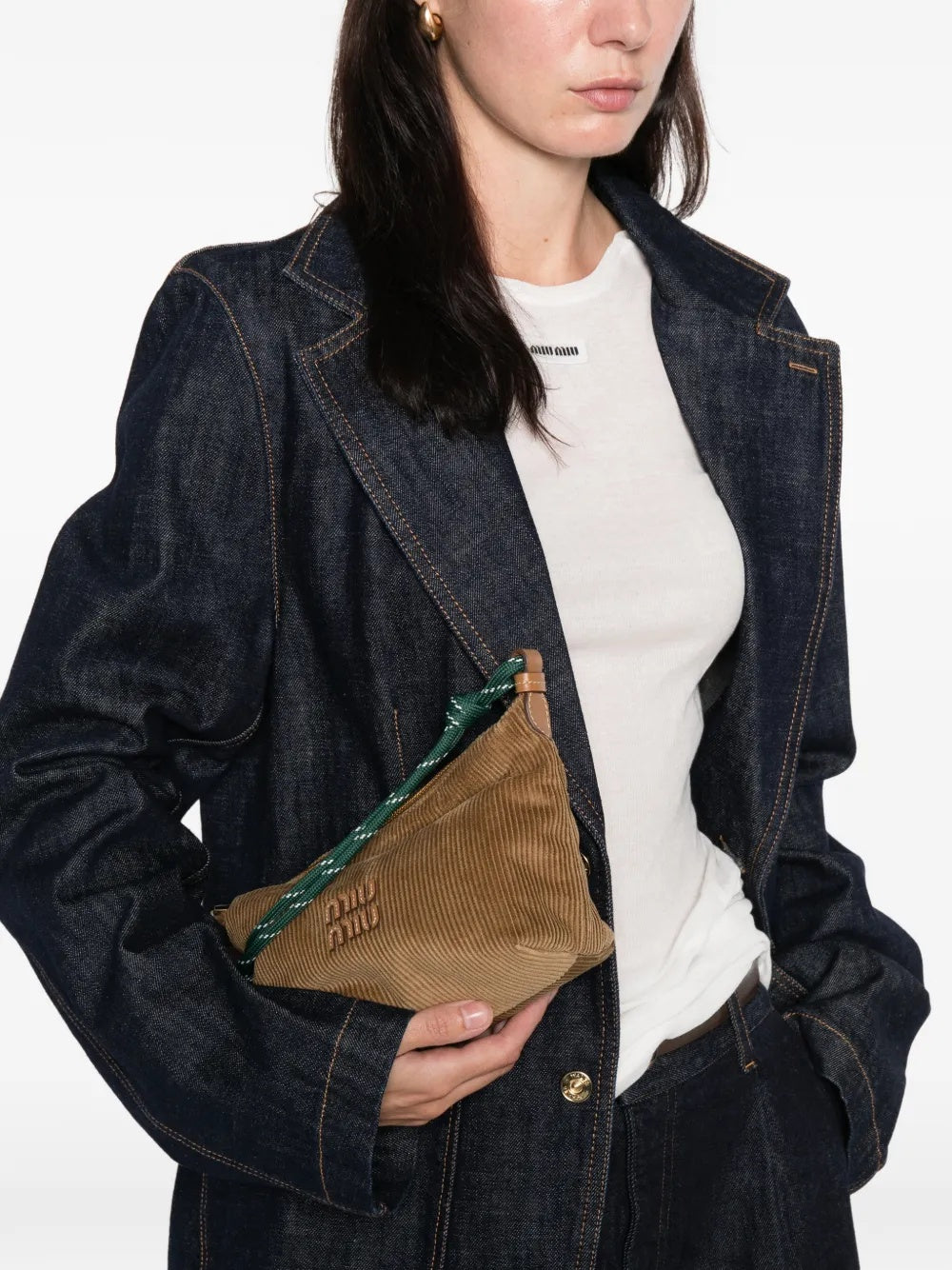 Corduroy logo shoulder bag 5NE841 2IG4F05AJ MIU MIU 