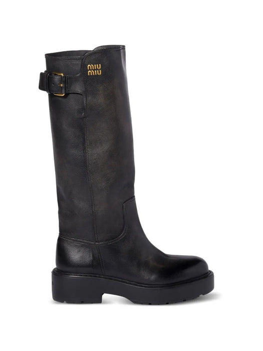 Leather boots 5W767E F 055 Y9SF0002 MIU MIU 