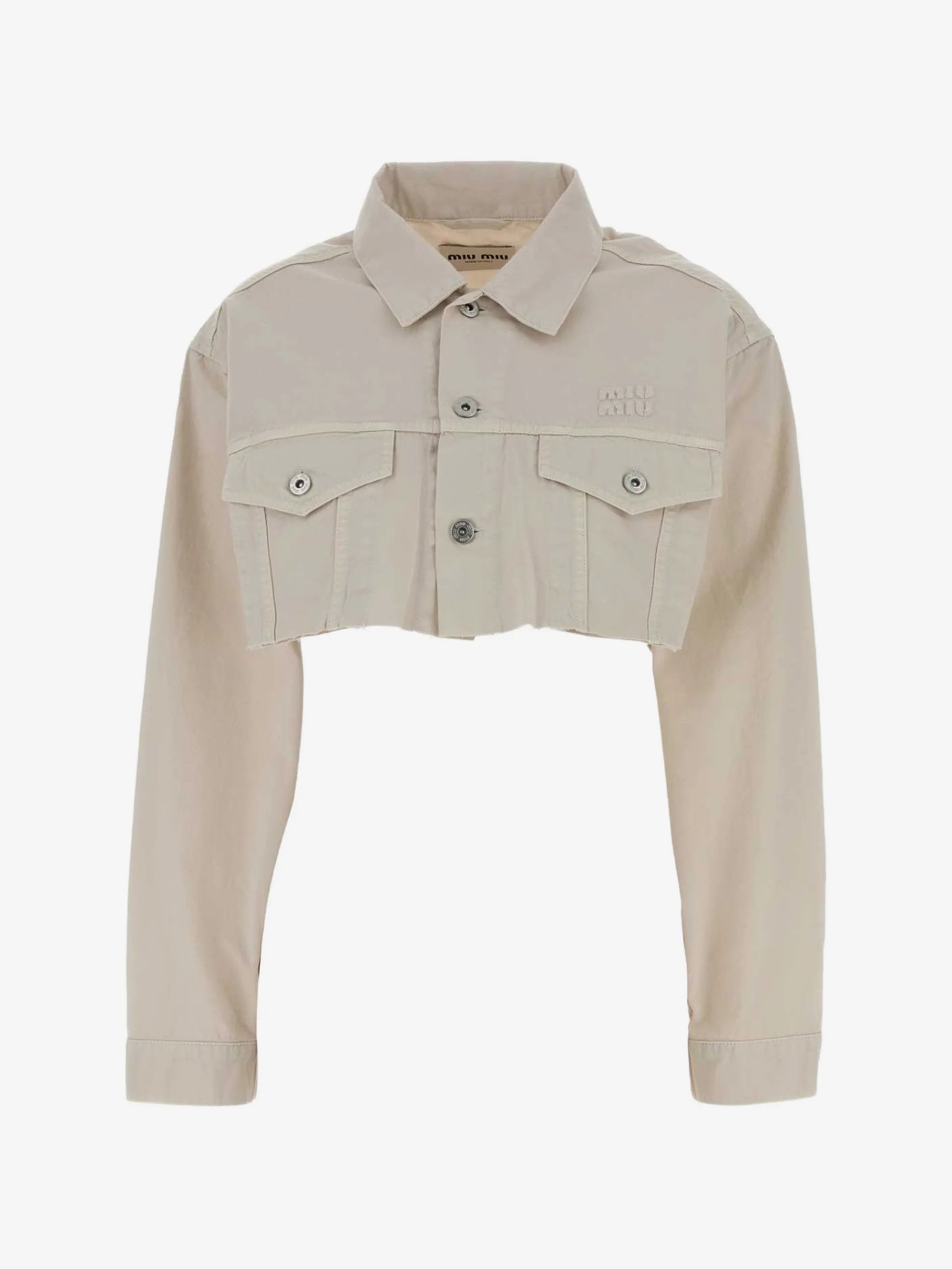 Cropped white denim jacket GWB314 S OOO 197VF0009 MIU MIU 