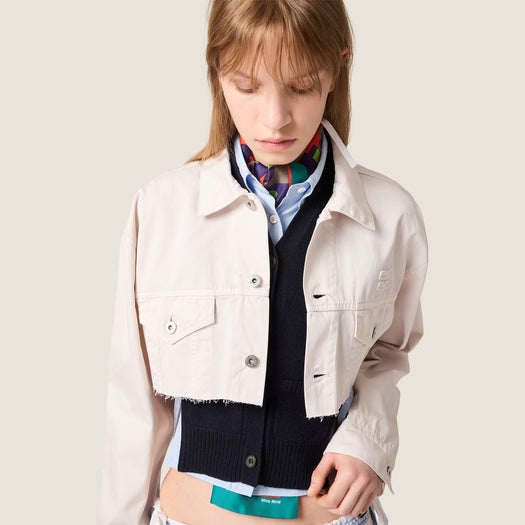 Cropped white denim jacket GWB314 S OOO 197VF0009 MIU MIU 