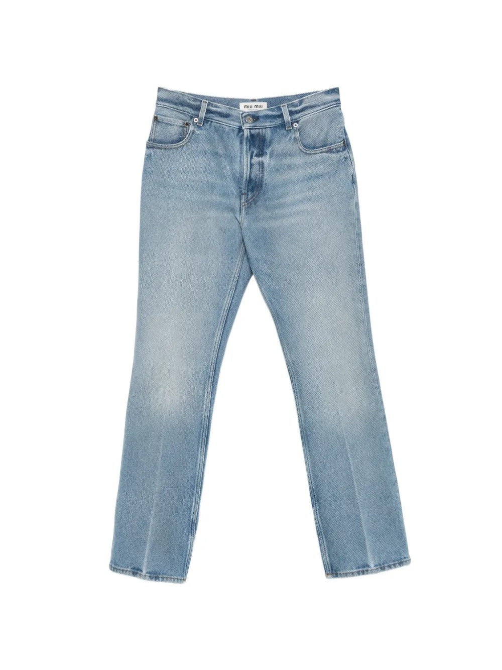 Five-pocket washed denim jeans GWP598 S OOO 192WF0013 MIU MIU 