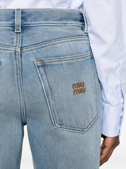 Five-pocket washed denim jeans GWP598 S OOO 192WF0013 MIU MIU 