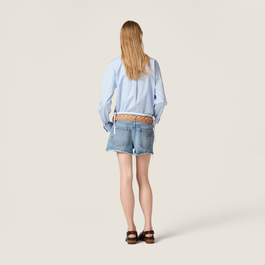 Washed denim shorts GWP609 S OOO 192WF0013 MIU MIU 