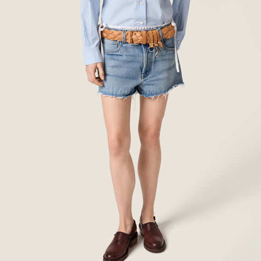 Washed denim shorts GWP609 S OOO 192WF0013 MIU MIU 